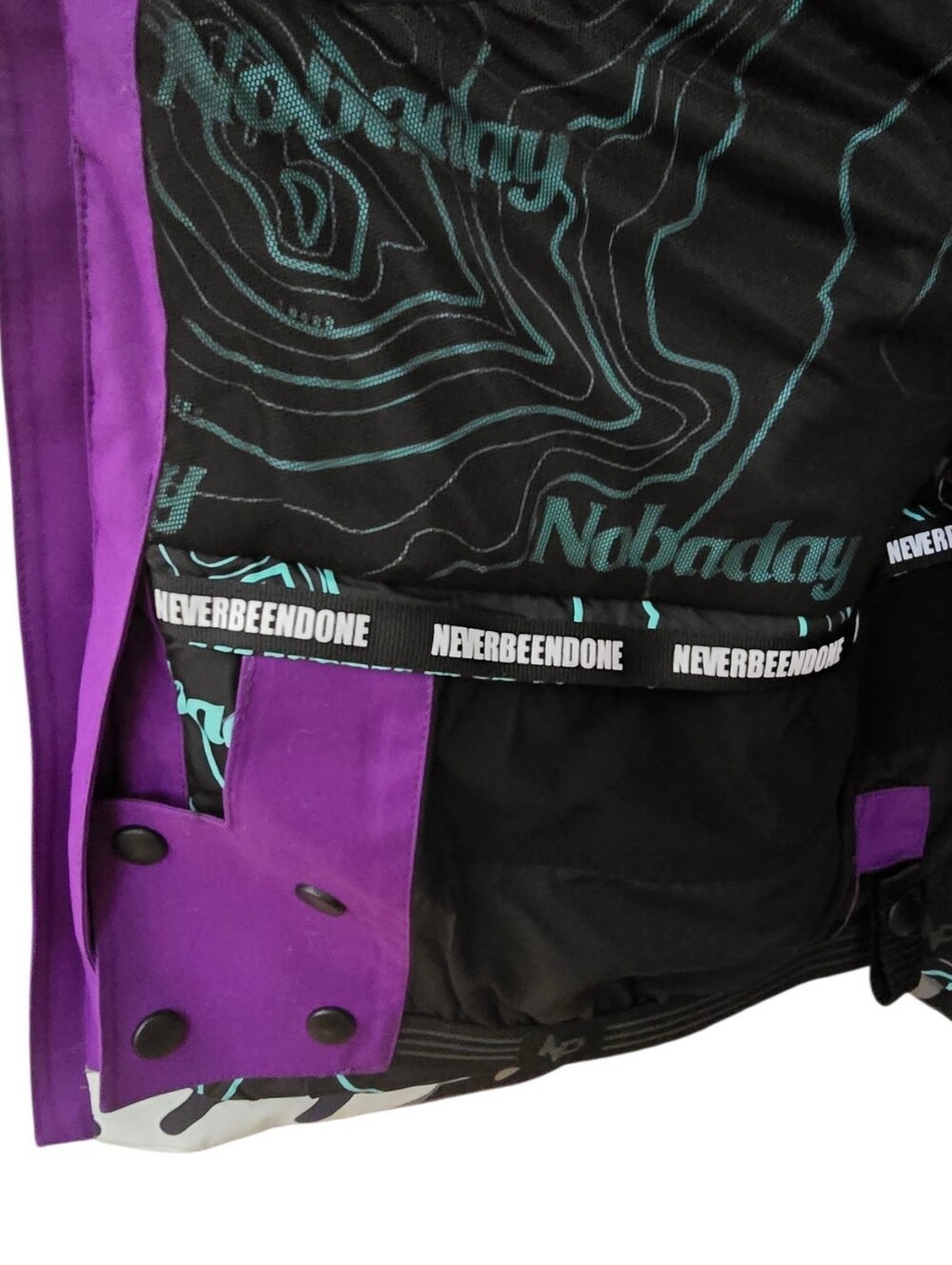 NOBADAY Ski Jacket Purple Camo Insulated Coat Women's Medium NEW With TAGS - Picture 9 of 13